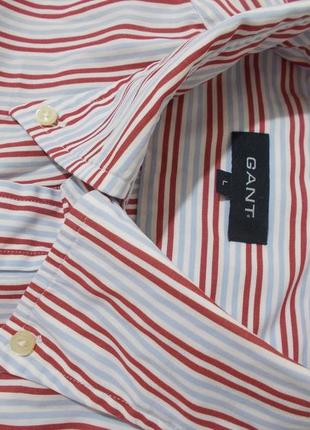 Рубашка в красно-голубую полоску поплин 'gant' 50-52р5 фото