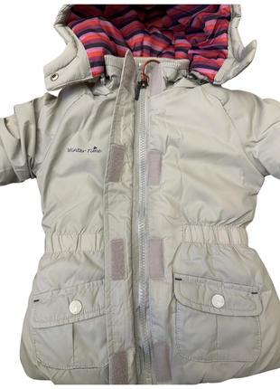 Дитяча зимова куртка для дівчинки сірого кольору (quadrifoglio, польща)2 фото