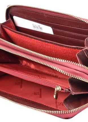 Женский кожаный кошелек клатч st s5001a на две молнии бордовый натуральная кожа2 фото