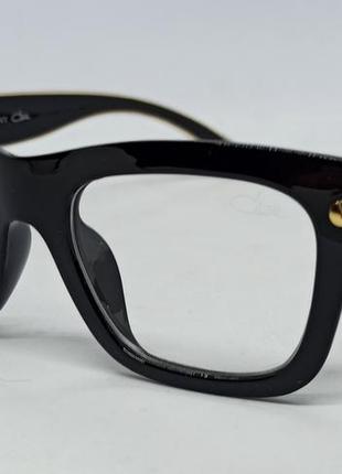 Окуляри в стилі cazal іміджеві унісекс оправа для окулярів чорна з золотом