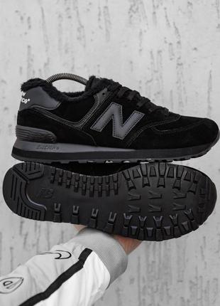 Зимние, замшевые кроссовки с мехом new balance 574 winter6 фото