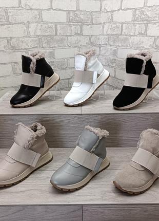 Ботинки кожаные женские зимние zls-359/ч7 фото