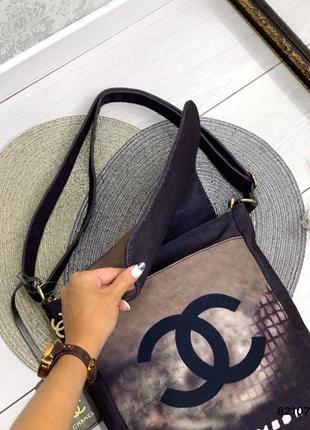 821077 женская текстильная сумка в стиле chanel4 фото