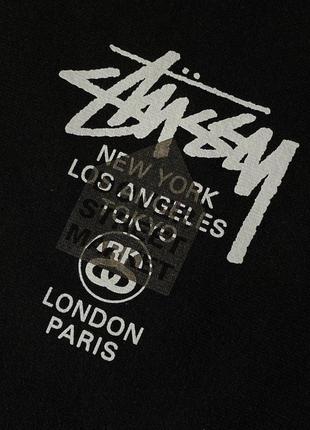 Кофта stussy x dsm world tour zip hoodie black (new) | original4 фото