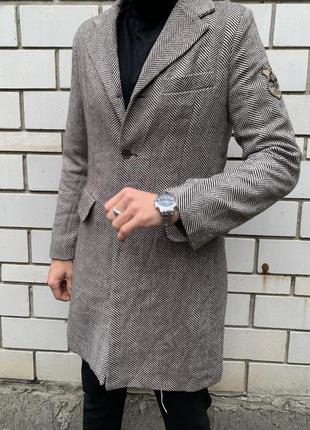 Пальто h&amp;m шерстяное демисезонное шерстяное стильное актуальное тренд классическое классика2 фото