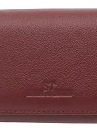 Женский кожаный кошелек на магнитах st 014-a бордовый натуральная кожа4 фото
