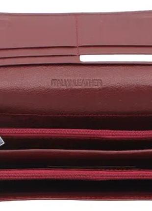 Женский кожаный кошелек на магнитах st 014-a бордовый натуральная кожа2 фото