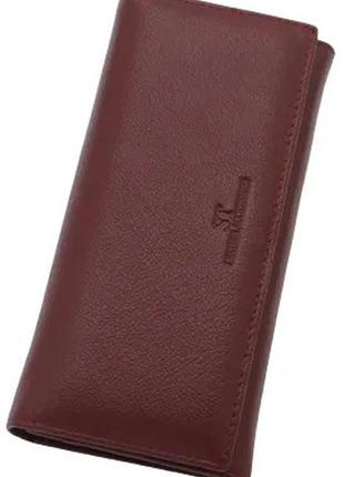 Женский кожаный кошелек на магнитах st 014-a бордовый натуральная кожа5 фото