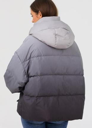 Пухова куртка оверсайз великих розмірів mishele 24059 44-60 (1,2,3)3 фото