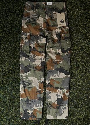 Штаны carhartt wip regular cargo pant trail print (new) | original2 фото