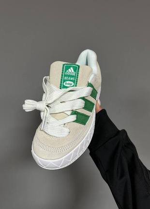 Женские кроссовки adidas adimatic «&nbsp;cream / green&nbsp;» premium3 фото