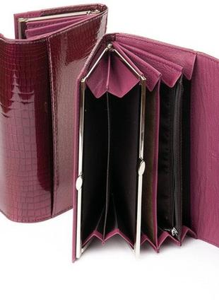 Женский кожаный кошелек sergio torretti w1-v фиолетовый натуральная кожа2 фото