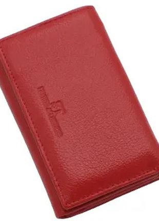 Жіночий шкіряний гаманець на магніті st 031-a червоний натуральна шкіра