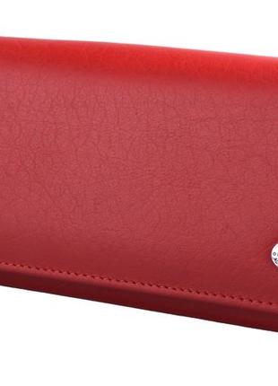 Женский кожаный кошелек на магнитах st 014 красный натуральная кожа
