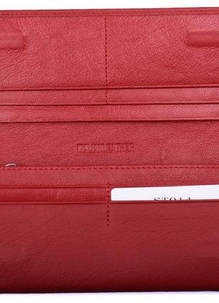 Женский кожаный кошелек на магнитах st 014 красный натуральная кожа3 фото