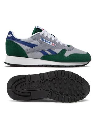 Кроссовки мужские reebok classic leather uni running dark green/white/clacob (gx4655)