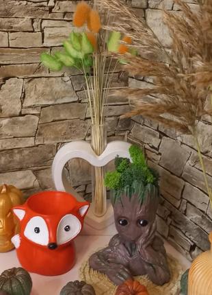 Гіпсовий декор, долоні, дівчина, ваза, кашпо з мохом, свічки, гарбуз6 фото