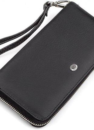 Мужской кожаный клатч кошелек портмоне на молнии st 45 натуральная кожа