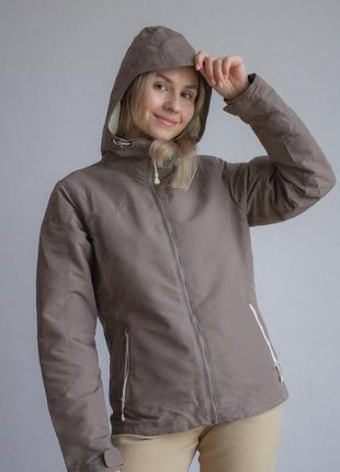Куртка jack wolfskin демисезонная капучиновая коричневая2 фото