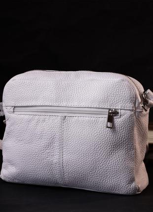 Женская сумка кросс-боди из натуральной кожи grande pelle 11650 белая7 фото