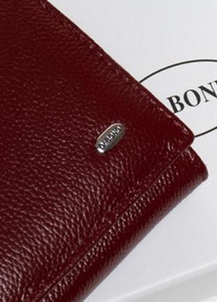 Женский кожаный кошелек на магните dr.bond w501-2 бордовый натуральная кожа3 фото