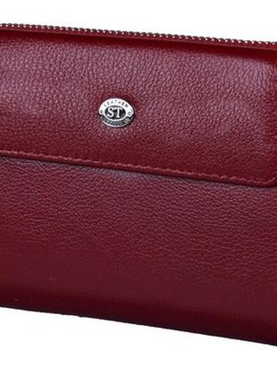 Женский кожаный кошелек st 55-5 бордовый натуральная кожа1 фото