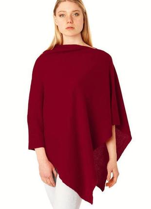 Шерстяное кашемировое пончо в цвете марсала cashmere италия /6206/1 фото