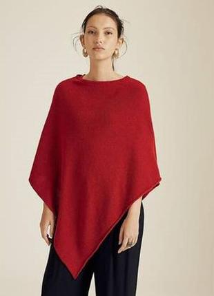 Шерстяное кашемировое пончо в цвете марсала cashmere италия /6206/7 фото