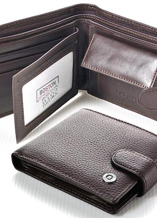 Чоловічий шкіряний гаманець boston b103 коричневий натуральна шкіра