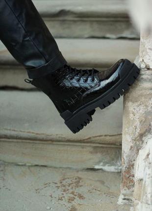 Женские ботинки balenciaga boots tractor black fur (мех) 4 баленсиага трактор10 фото