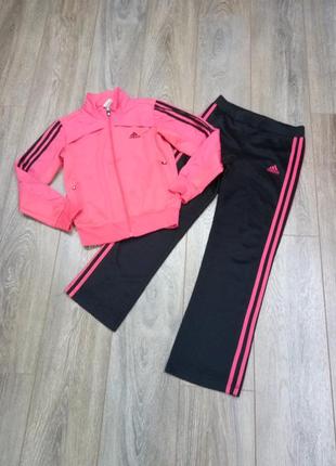 Черный розовый коралловый спорт костюм кофта штаны adidas