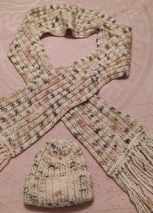 Теплый стильный набор mexx шарф и перчатки на подростка от 10 лет7 фото
