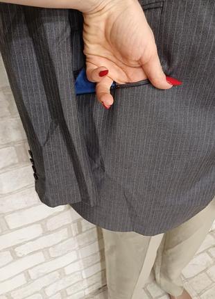 Фирменный marks & spencer мужской пиджак\жакет со 100% шерсти в сером цвете, размер 6-7хл7 фото