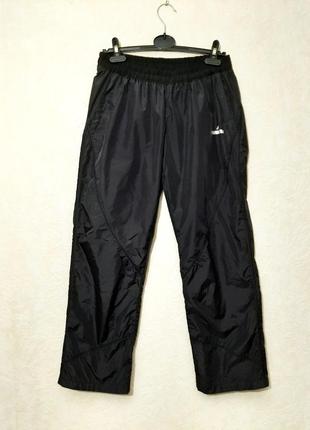 Adidas спортивные брюки деми/зима штаны чёрная плащёвка, с трикотажной подкладкой женские