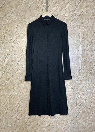Люксова віскозна міді сукня з довгим рукавом плаття сорочка ralph lauren black label viscose nylon long sleeve midi shirt dress 10 us l