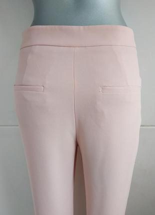 Стильные брюки zara розового цвета с рюшами6 фото