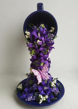 Сувенір декор статуетка паряща чашка літаюча кружка подарунок подарок сувенир статуэтка цветы квіти