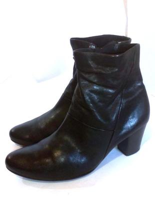 👢 стильные кожаные демисезонные ботинки на каблуке от gabor, р.38 код b3828