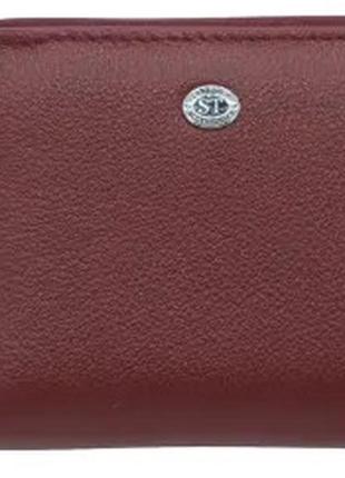 Жіночий шкіряний гаманець на блискавці st 330 бордовий натуральна шкіра