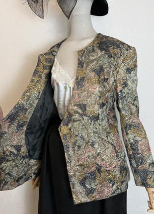 Винтаж, шерсть100%,жаккардовый жакет,пиджак,блейзер,crystel collection,by rembo belgian4 фото