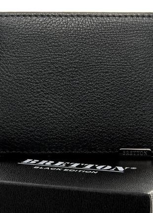 Мужской кожаный кошелек с зажимом bretton 168-24a черный науральная кожа1 фото