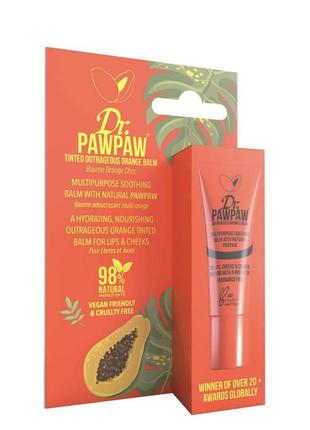 Багатофункціональний бальзам тінт dr. pawpaw multipurpose tinted outrageous orange balm 10ml