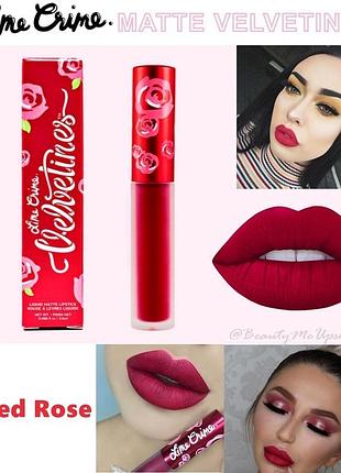Матовая помада lime crime red rose
