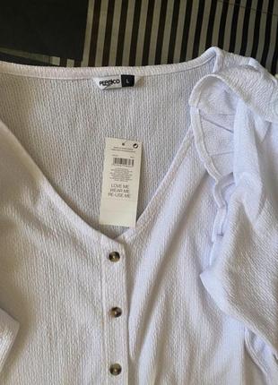 Белая блузка блузка большой размер блуза с рюшами2 фото