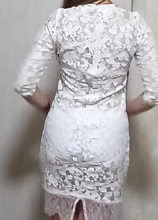 Белое платье с кружками, м5 фото