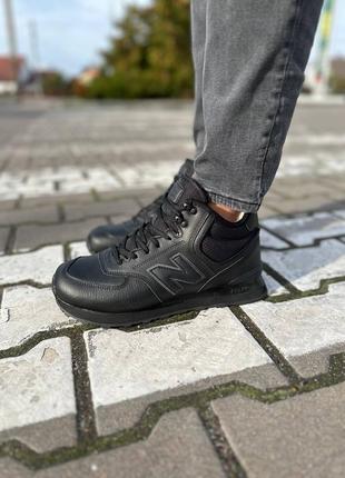 Зимние кроссовки new balance 574 black winter fur3 фото