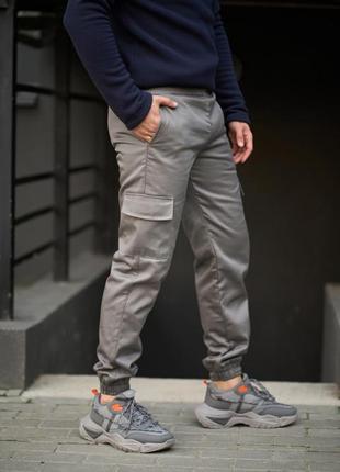 Мужские брюки карго на флисе с карманами3 фото