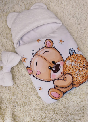 Конверт на выписку и для прогулок деми, зима с ушками, разные расцветки