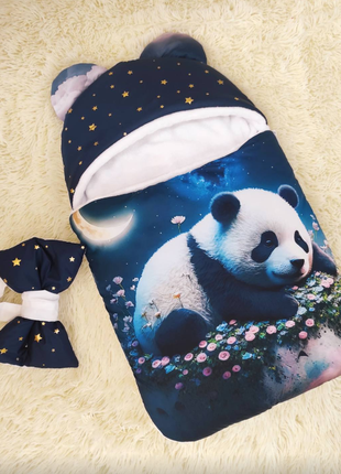 Конверт на выписку и для прогулок деми, зима с ушками, разные расцветки