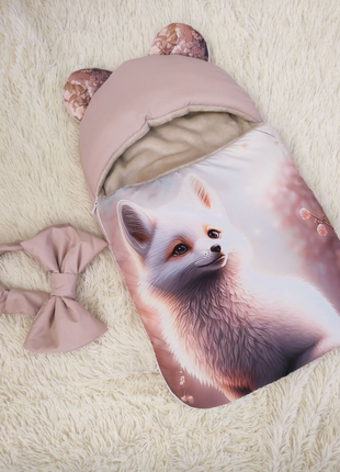 Конверт на выписку и для прогулок деми, зима с ушками, разные расцветки